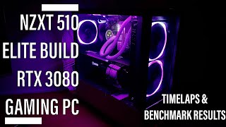 RTX 3080 Gaming PC build in NZXT 510 Elite case  Timelaps amp Benchmark results [upl. by Ydnir]