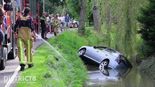 Automobilist schiet van de weg en belandt in sloot Burgerdijkseweg De Lier [upl. by Avron]