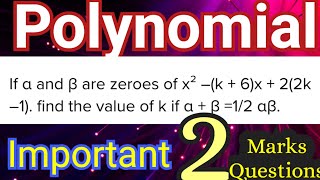 chapter 2 polynomial important questionif alpha and beta are the zeroes of the polynomial x24x5 [upl. by Hay]