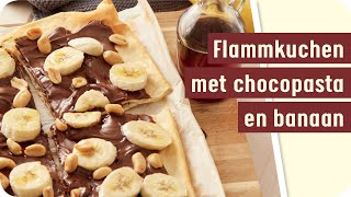 Recept zoete flammkuchen met chocopasta en banaan [upl. by Eignav]