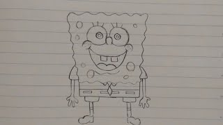 how to draw SpongeBob SquarePants  easy step by step [upl. by Berthoud]