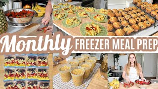 EASY MONTHLY FREEZER MEAL PREP RECIPES COOK WITH ME LARGE FAMILY MEALS WHATS FOR DINNER [upl. by Bunting172]