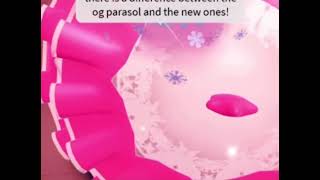 differences between og parasol and normal parasol roblox Royale high [upl. by Leede]