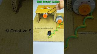 Belt Driven Cutter • Dc Motor  dcmotor tech youtubeshorts dcmotorproject [upl. by Immas809]