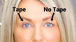 Trying Hooded Eyes Eyelid tape Does it Work [upl. by Llezniuq824]