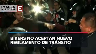 Protesta de motociclistas en Semovi termina en golpes y detenciones [upl. by Renraw253]