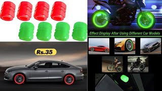 Car Tyre Valve Caps Fapiwen 8pcs Fluorescent Tire Valve Caps with Neon Glow [upl. by Leal]