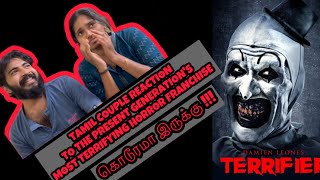 TERRIFIER 1 amp 2 MOVIE CLIPS  TAMIL COUPLE REACTION  KPYT REACTIONS  ​⁠KPYTian [upl. by English403]