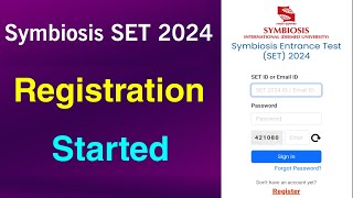 Symbiosis SET 2024 Registration Started  How to Fill the application form Details Application [upl. by Schlenger357]