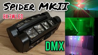 Spider MKII UKing ZQB20 60W 8x3W LED RGBW Spider MK2 [upl. by Hgeilyak]