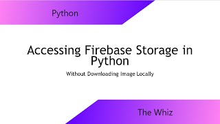 Accessing Images in Firebase Storage in Python [upl. by Ollehto]