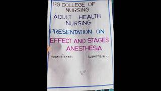 Effect and stages of anesthesia  Adult health nursing  medsurg notes nursing anesthesia shorts [upl. by Tenaej]