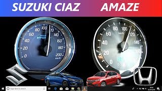 Maruti Suzuki Ciaz 15 vs Honda Amaze 15  0100 Acceleration test [upl. by Annailuj]