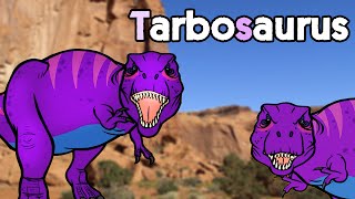 Subtitle Tarbosaurus vs Tyrannosaurus  Biggest Asian Dinosaur★Genikids [upl. by Chao49]