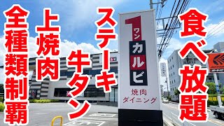 【120分食べ放題】ステーキ＆牛タン＆上焼肉の全種類を制覇してきた！！ [upl. by Heidt]