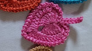 Crochet leaf 🌿 tutorial Easy and beautiful crochet leaf [upl. by Daile]