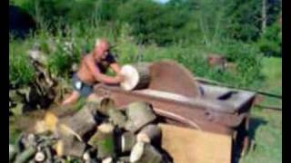 Cutting logs on a sawbench Devon England [upl. by Abixah]