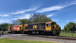 DC 4853 4467 with Train M52G departing Morrinsville yard ECMT 4K [upl. by Latsyrc]