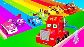 Mack Truck make a Car Racing 3D Color Track Set Cars McQueen Friends Track Racing build [upl. by Hollinger]