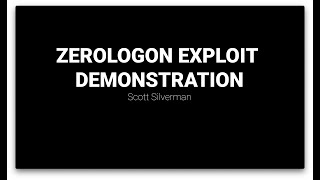 Zerologon Exploit Demonstration CVE20201472 [upl. by Haeel]