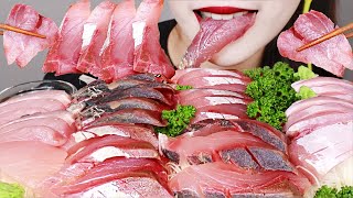 ASMR RAW FISH YELLOWTAIL HAMACHI 방어회 먹방 MUKBANG EATING SOUNDS [upl. by Dudley]