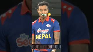 Bold out by Sompal Kami  what a bowling 😳  nepal vs us cricket shortsfeed [upl. by Reyem]