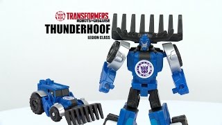 Transformers Robots in Disguise Legion Class Thunderhoof Tractor Decepticon Hasbro 4K [upl. by Ilarin528]