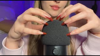 Mic POKING amp SCRATCHING w Long Acrylic Nails  ASMR [upl. by Yelbmik]