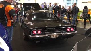 Supercharged Dodge Charger RT Essen Motorshow 2015 Exhaust Sound and rev [upl. by Esahc]