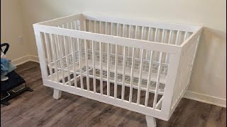 Babyletto Hudson 3 in 1 Convertible Crib with Toddler Bed Conversion Kit Unboxing Setup and Initial [upl. by Mela]