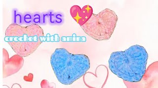 how make wool crochet hearts 💖crochet heartscrochetpatterns easycrochetheartcrochetwithamina [upl. by Hospers171]