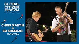 Chris Martin amp Ed Sheerans acoustic Viva la Vida  Global Citizen Festival NYC 2024 [upl. by Gipsy126]