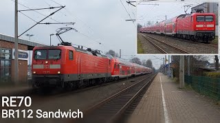 Bordesholm Ausfahrt RE70 mit DOPPELTER BR 112 Power Richtung Kiel Sandwich BR 112 179  BR 112 105 [upl. by Nalaf959]