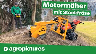 Motormäher mit Wurzelstockfräse  TerraTec IBEX G4  Agropictures Technik Check [upl. by Schilling]