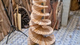 Woodwork Christmas Tree Wood Turning Video Waste Material Craft Ideas Woodworking Art Skill [upl. by Eurydice]