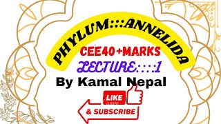 Phylum Annelida lecture1Cee zoology all lectures by Kamal sir [upl. by Karsten]