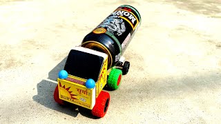 How to make an amazing truck with matchbox and can bottle Diy crafts at home [upl. by Bove]