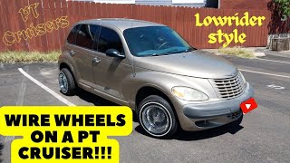 how to fit wire wheels on a pt cruiser 5x100 to 5x114 [upl. by Anitsahs]