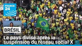 Le Brésil divisé après la suspension du réseau social X • FRANCE 24 [upl. by Nylkoorb]