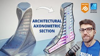 Learn How to Create an Architectural Axonometric Section with Blender In Easy steps [upl. by Yralam405]