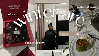 winter arc week 5 unboxing PR back in the gym stuffed green peppers hair refresh and more [upl. by Lundquist]