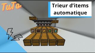 Tuto Minecraft  Trieur d’items automatique  BedrockJava [upl. by Aicinod]