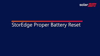 StorEdge Full Battery Reset [upl. by Retsila]