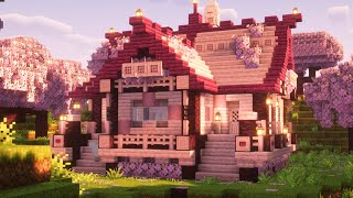 Minecraft  Como hacer una Casa de Cerezo Versión 120 [upl. by Aerdnua]