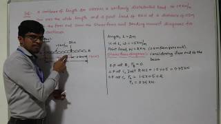 Unit2 SF and BMLecture5 CANTILEVER BEAM WITH UDL AND POINT LOAD PROBLEMSMechanics of Solids [upl. by Anoiuq]