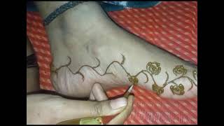 foot 👣 heena style mehndi simple youtube mehndi subscribe virlvideo [upl. by Leamse943]