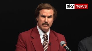 Ron Burgundy teases British reporter over fake accent [upl. by Tnairb]