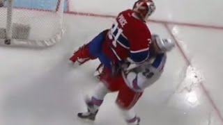 Carey Price Hit on Chris Kreider Added Angle 101515 [upl. by Duarte]