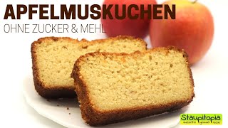 Saftiger Apfelmuskuchen ohne Zucker und Mehl  Low Carb Kuchen Rezepte [upl. by Mayeda431]