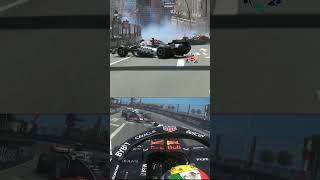 Crash F1 Monaco GP 2024 Perez Hulkenberg Magnussen [upl. by Yecniuq]